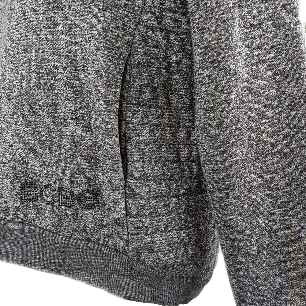 BCBG Hi-Low Marled Gray Logo Womens S Pullover Sweatshirt - Picture 6 of 8
